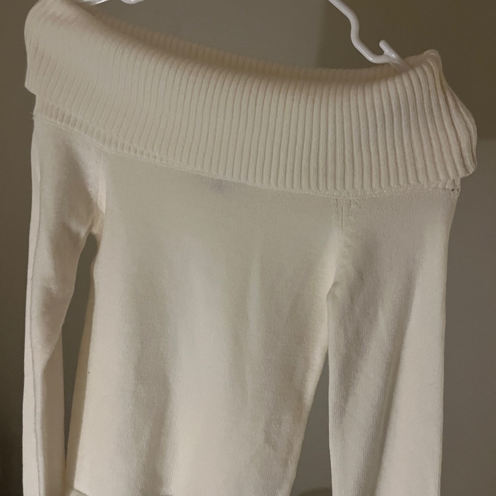 Elegant Off-Shoulder Cream Sweater